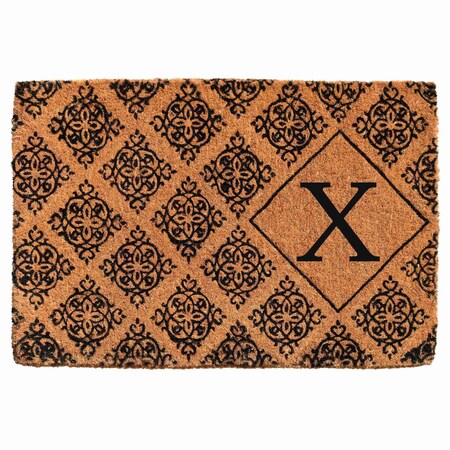 Monogram Door Mat, Black, Natural, 24 in W x 36 in L